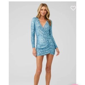 NWT Show Me Your Mumu party hop frosty blue sequin dress size small